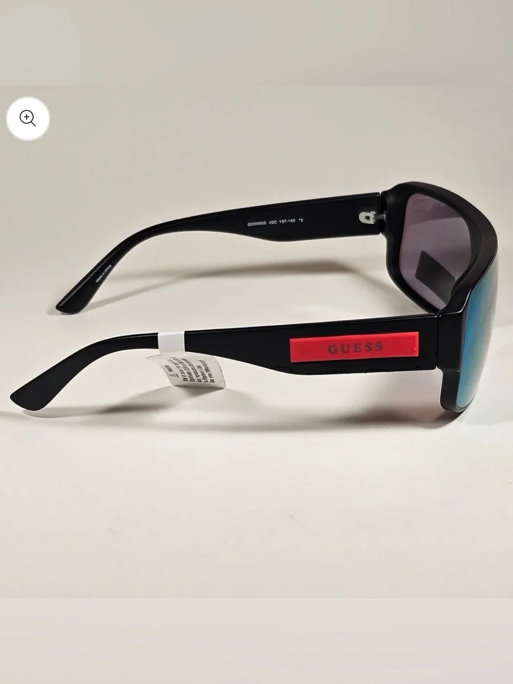 Guess GO00055 02C Rectangular Shield Wrap Sunglasses Red Matte Black Multicolor